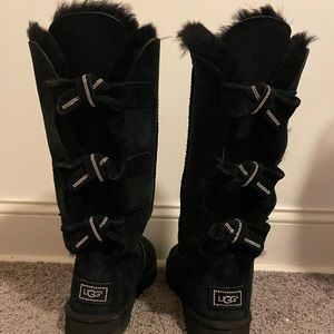 Black tall Ugg boots